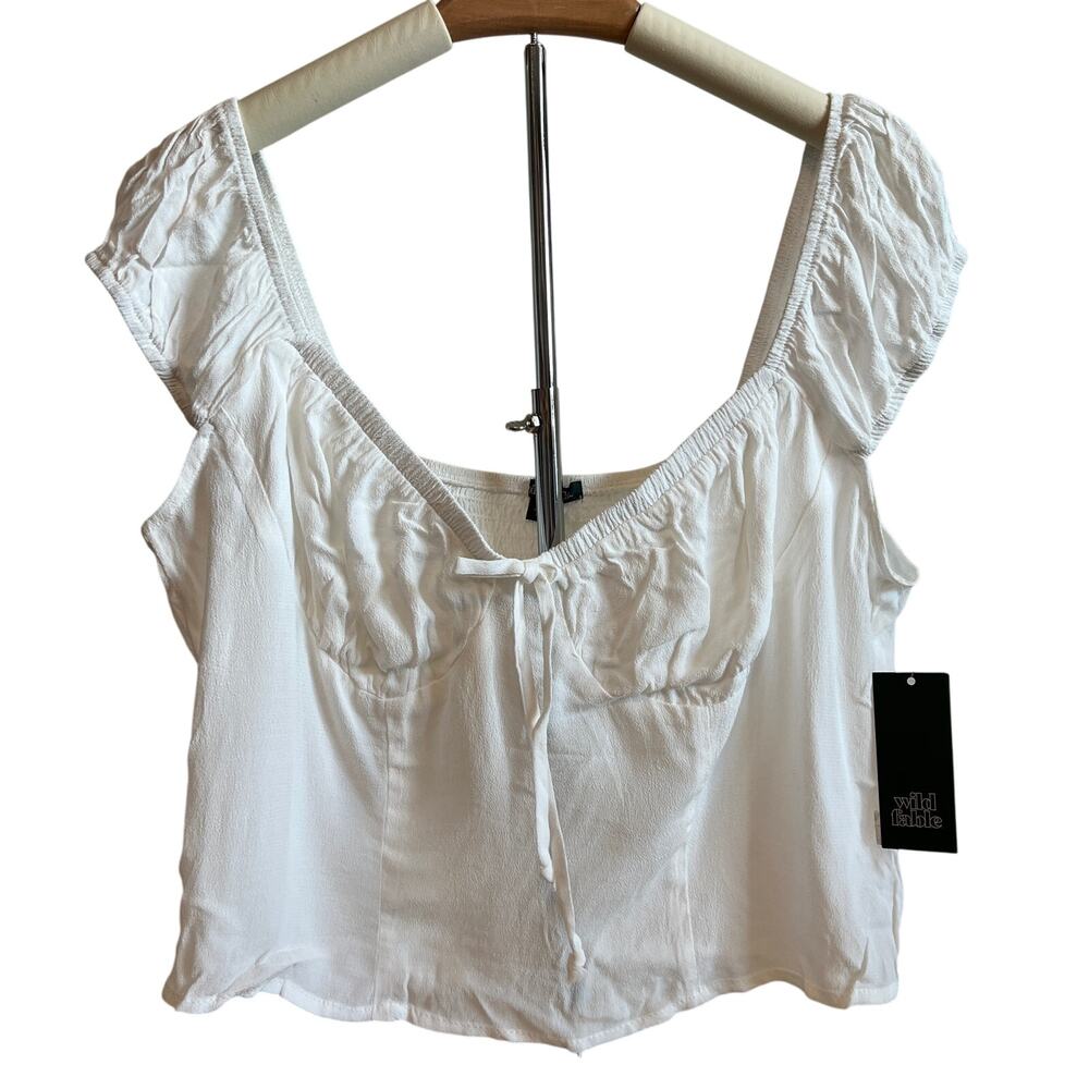 Wild Fable Women's White Cap Sleeve Sweetheart Shirt - Size XL - NWT
